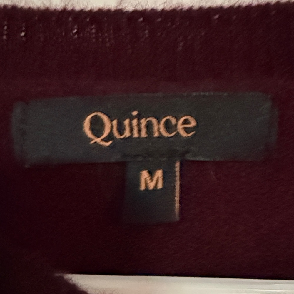 Quince Women's Cashmere Crewneck Sweater in Burgundy - Picture 2 of 3
